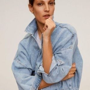 H&M. divided cropped denim jacket, Large